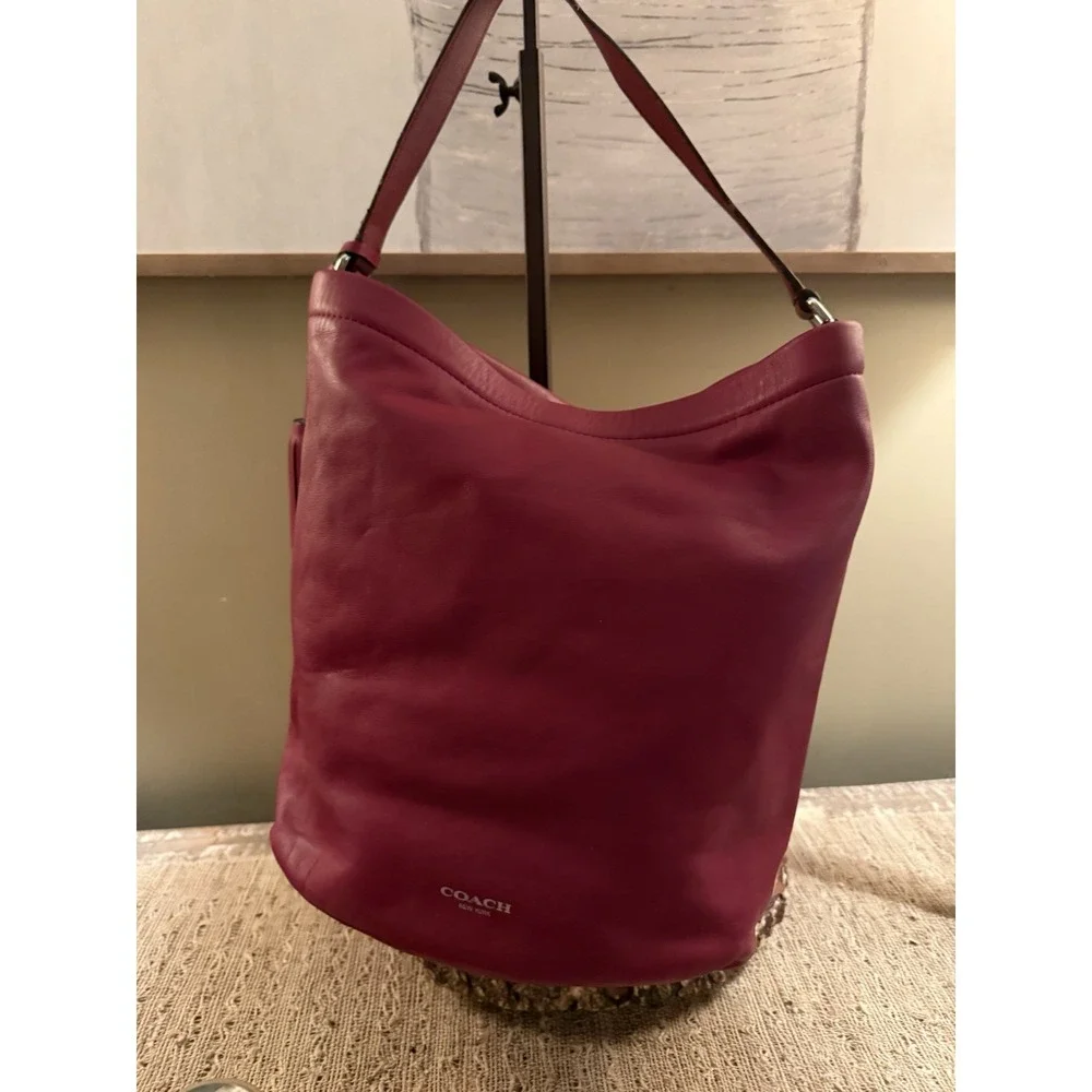 Coach Legacy Archival Red Bucket Hobo Bag Leather Turnlock Pocket G1269-21193